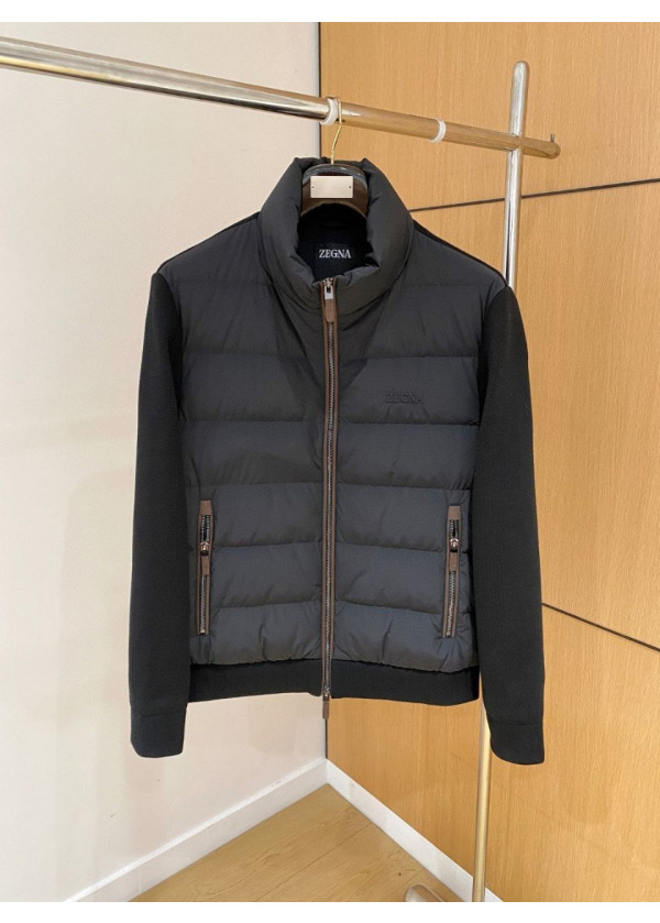 ZEGNA - Knitted Sleeve Outer Coat 